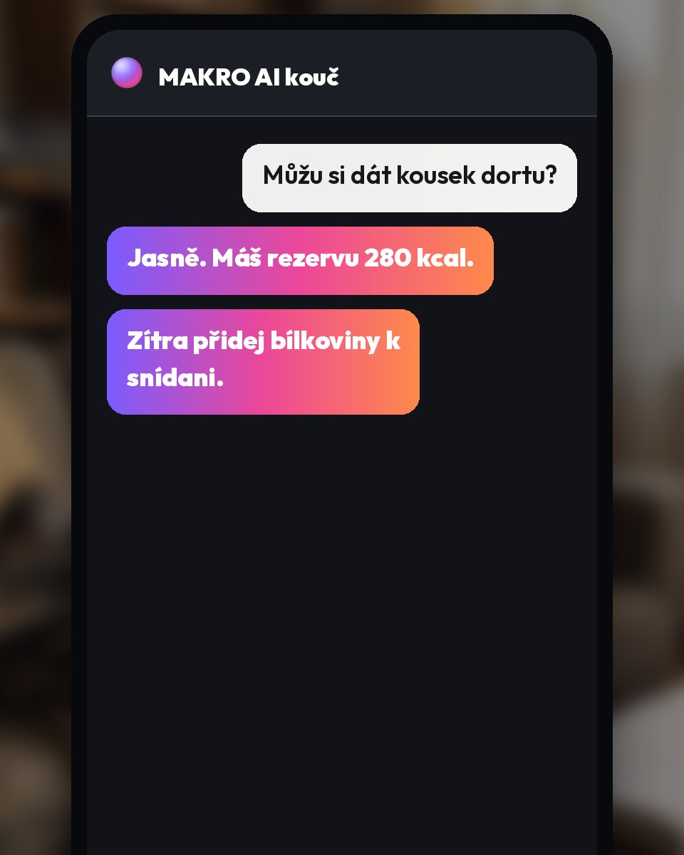 Konverzace: dotaz na dezert a odpověď kouče